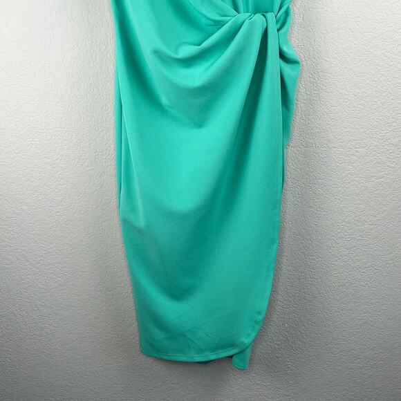Tahari ASL Side Knot Stretch Crepe Seafoam Green Sheath Knee Length Dress 4 NWT - Picture 8 of 14